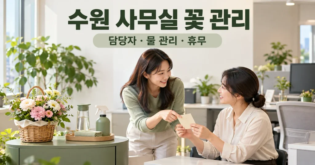 수원 사무실 꽃 선물 관리 인계, 담당자·물 관리·휴무 확인법